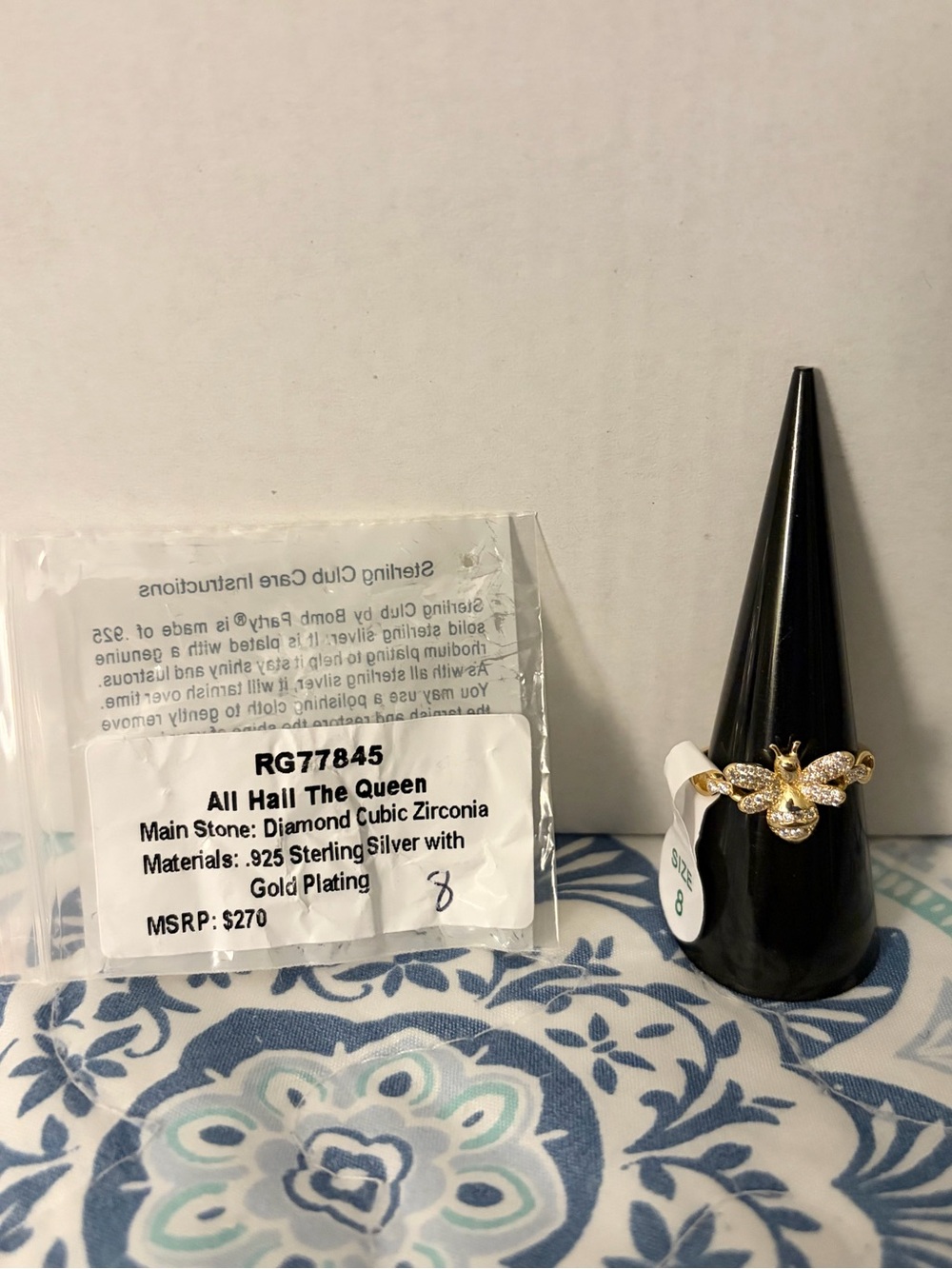 All Hail The Queen Gold Butterfly Ring with Diamond Cubic Zirconia
